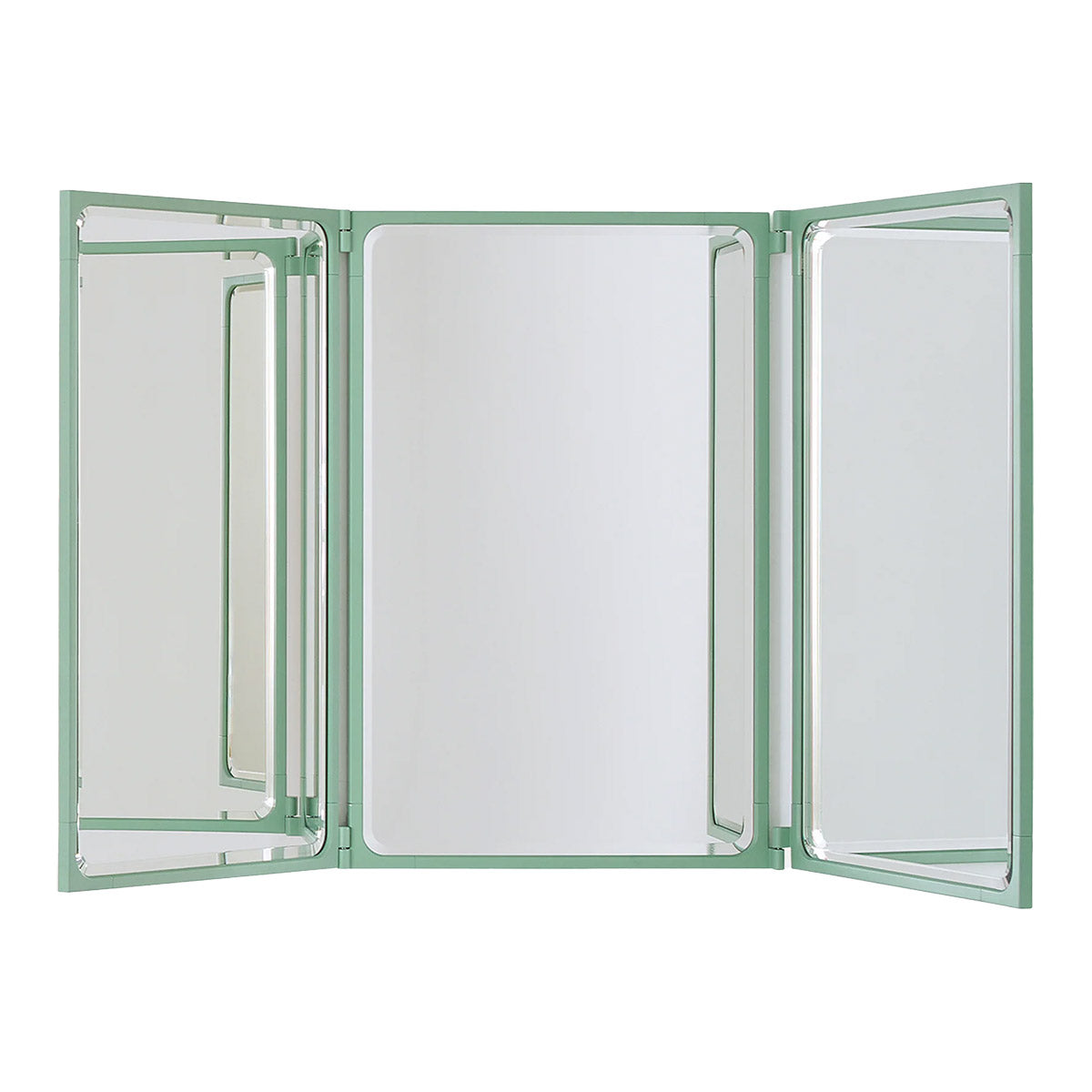 Como Mirror 3 Panel Short | Bamboo Green Frame