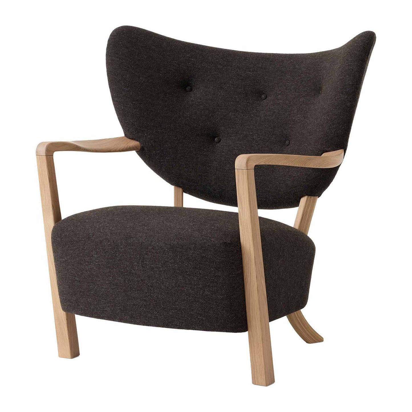 Wulff ATD2 Lounge Chair | Charcoal Brown Hallingdal 376 Fabric Upholstery
