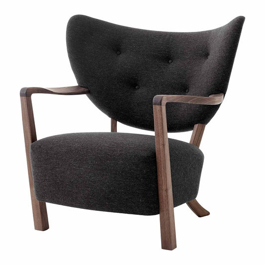 Wulff ATD2 Lounge Chair | Charcoal Brown Hallingdal 376 Fabric Upholstery