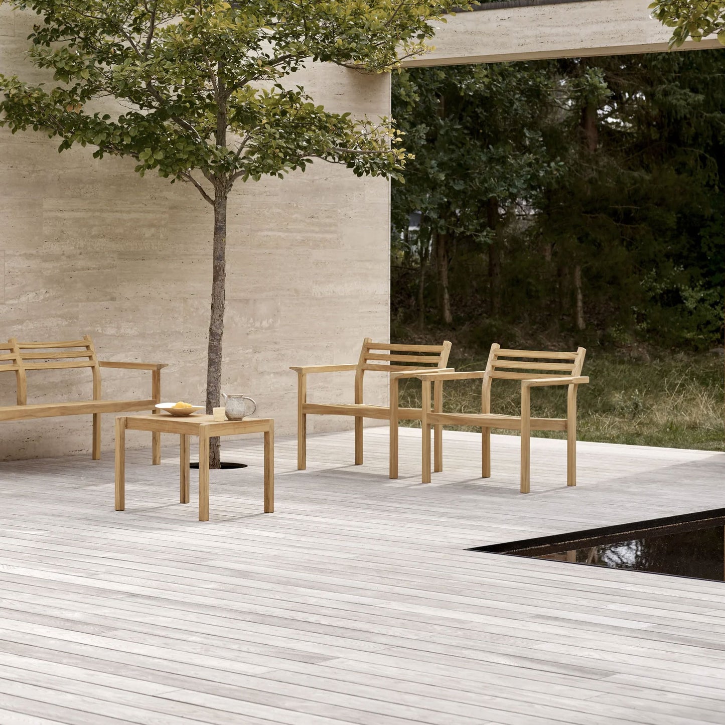 AH601 Outdoor Lounge Armchair | Untreated Teak