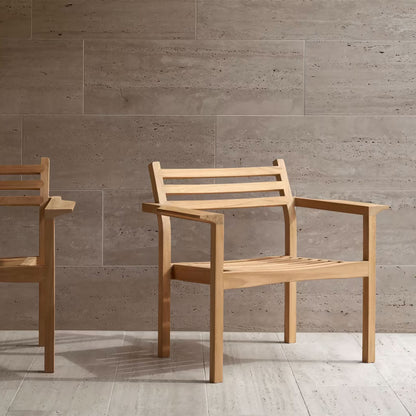 AH601 Outdoor Lounge Armchair | Untreated Teak