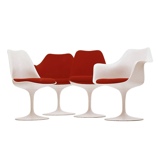 Tulip Chair with Seat Pad | White Fibreglass Shell