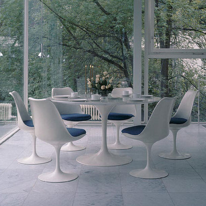 Tulip Chair with Seat Pad | White Fibreglass Shell