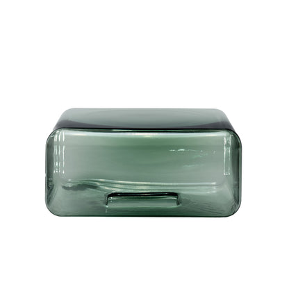 Lokum Coffee Table | Petrol Green Blown Glass VT25 Low Square