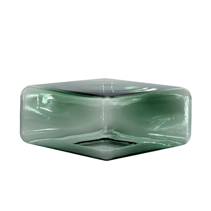 Lokum Coffee Table | Petrol Green Blown Glass VT25 Low Square
