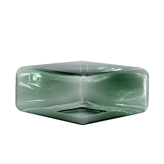 Lokum Coffee Table | Petrol Green Blown Glass VT25 Low Square