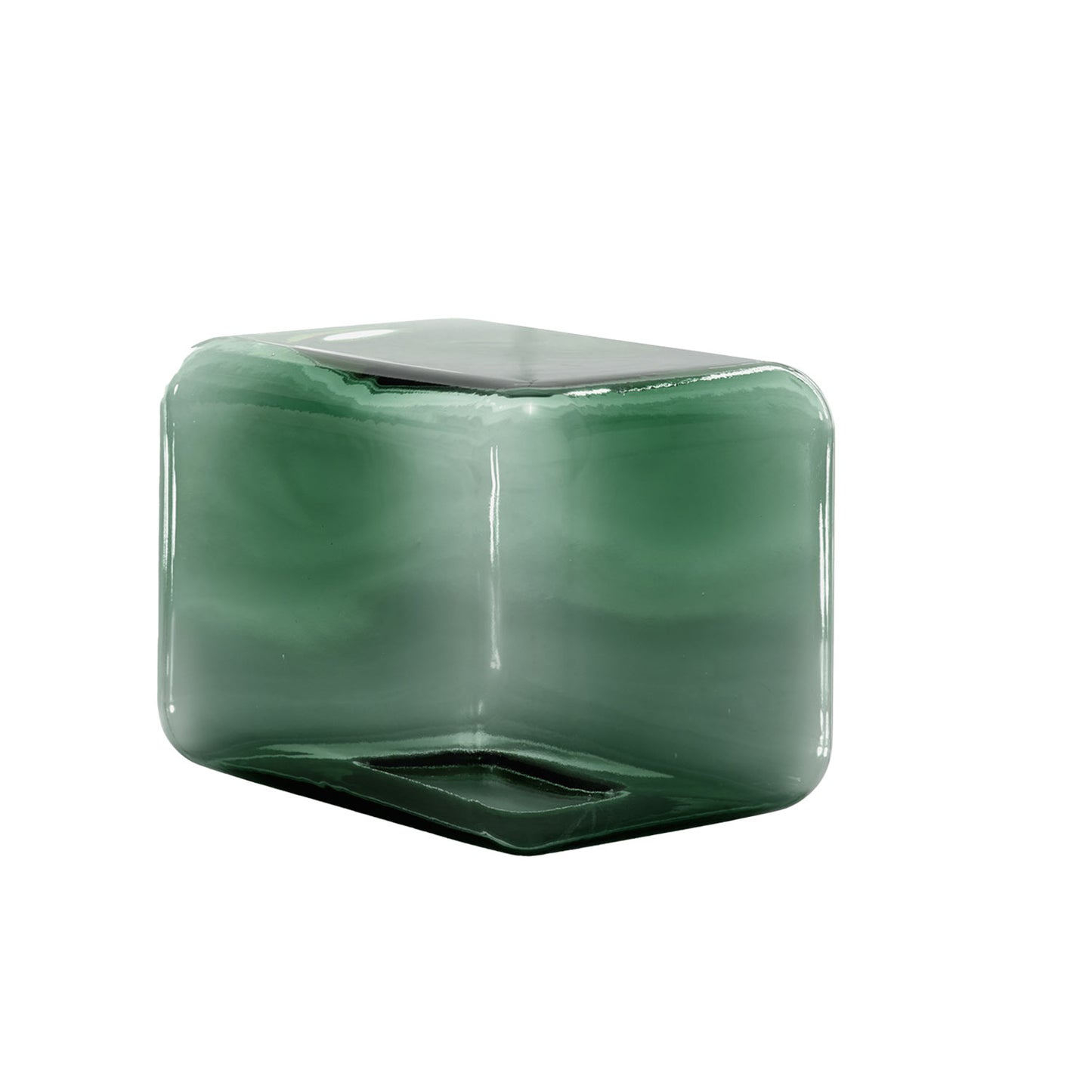 Lokum Coffee Table | Petrol Green Blown Glass VT25 Low Rectangle
