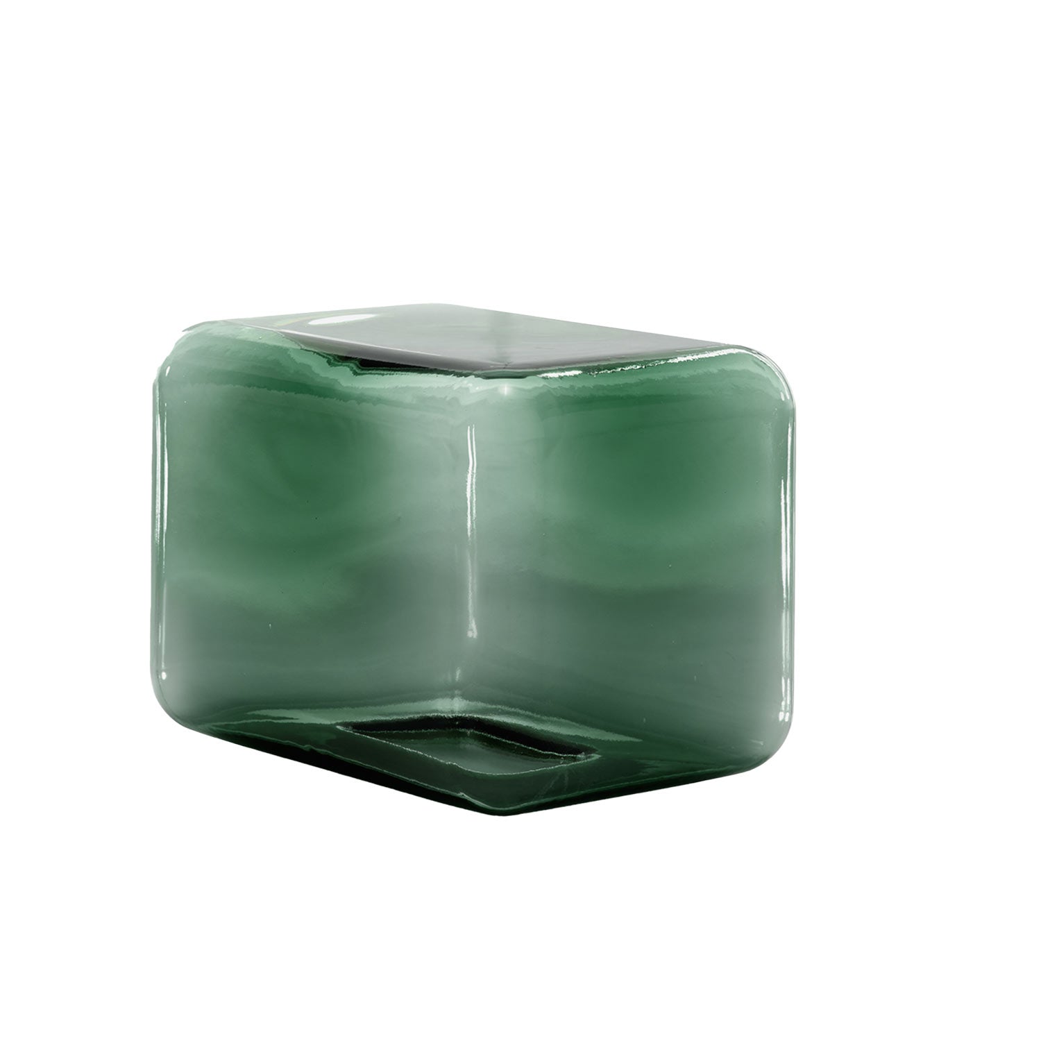 Lokum Coffee Table | Petrol Green Blown Glass VT25 Low Rectangle