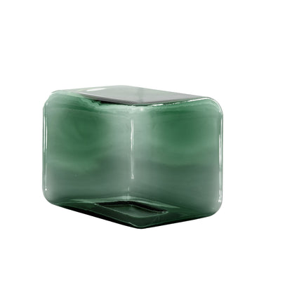 Lokum Coffee Table | Petrol Green Blown Glass VT25 Low Rectangle