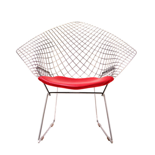 Bertoia Diamond Armchair | Red 'Tonus 3 130' Wool Seat Cushion