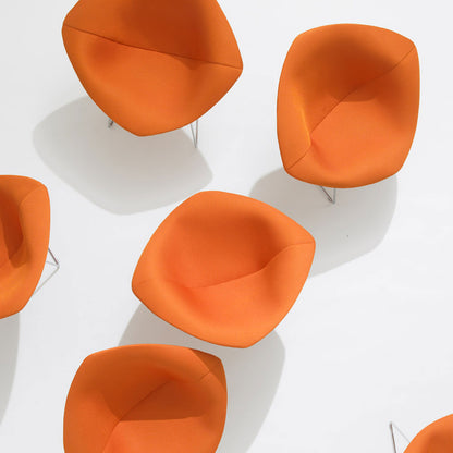 Bertoia Diamond Chair | Upholstered in Orange Tonus 125 Wool Fabric