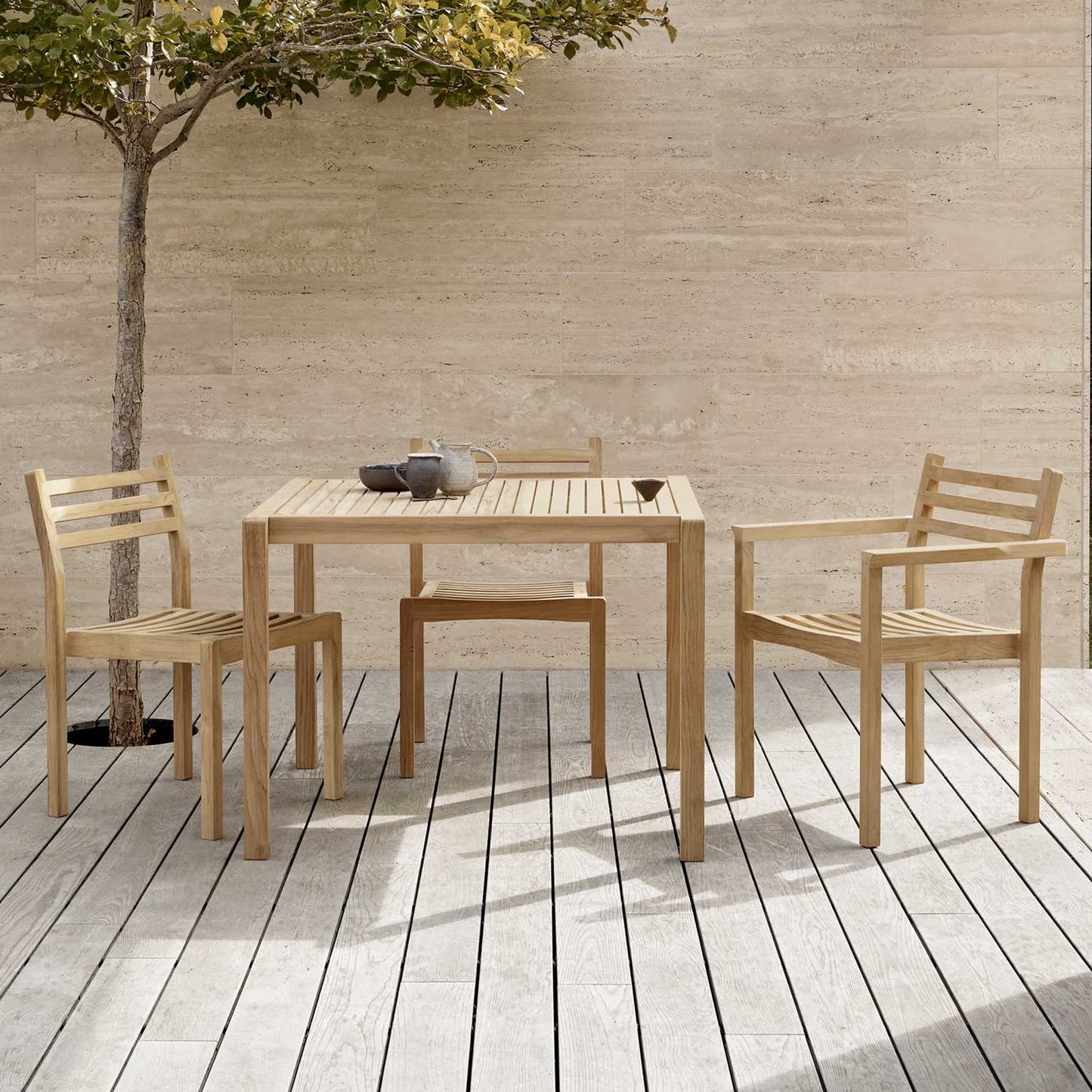 AH502 Outdoor Dining Armchair | Untreated Teak