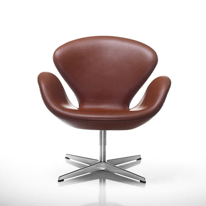 Swan Chair | Black Classic Leather Seat and Back