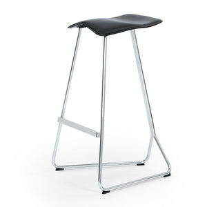 Triton Bar Stool | Black Leather Seat