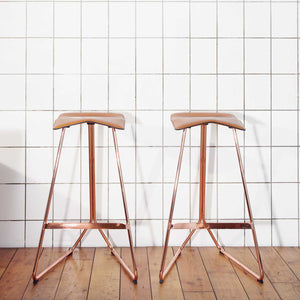 Triton Bar Stool | Caramel Leather Seat