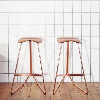 Triton Bar Stool | Caramel Leather Seat