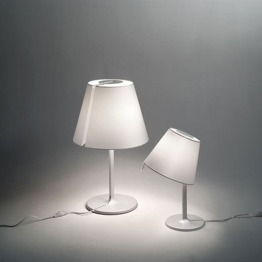 Melampo Notte Bedside Lamp | Aluminium Grey Base and Stem