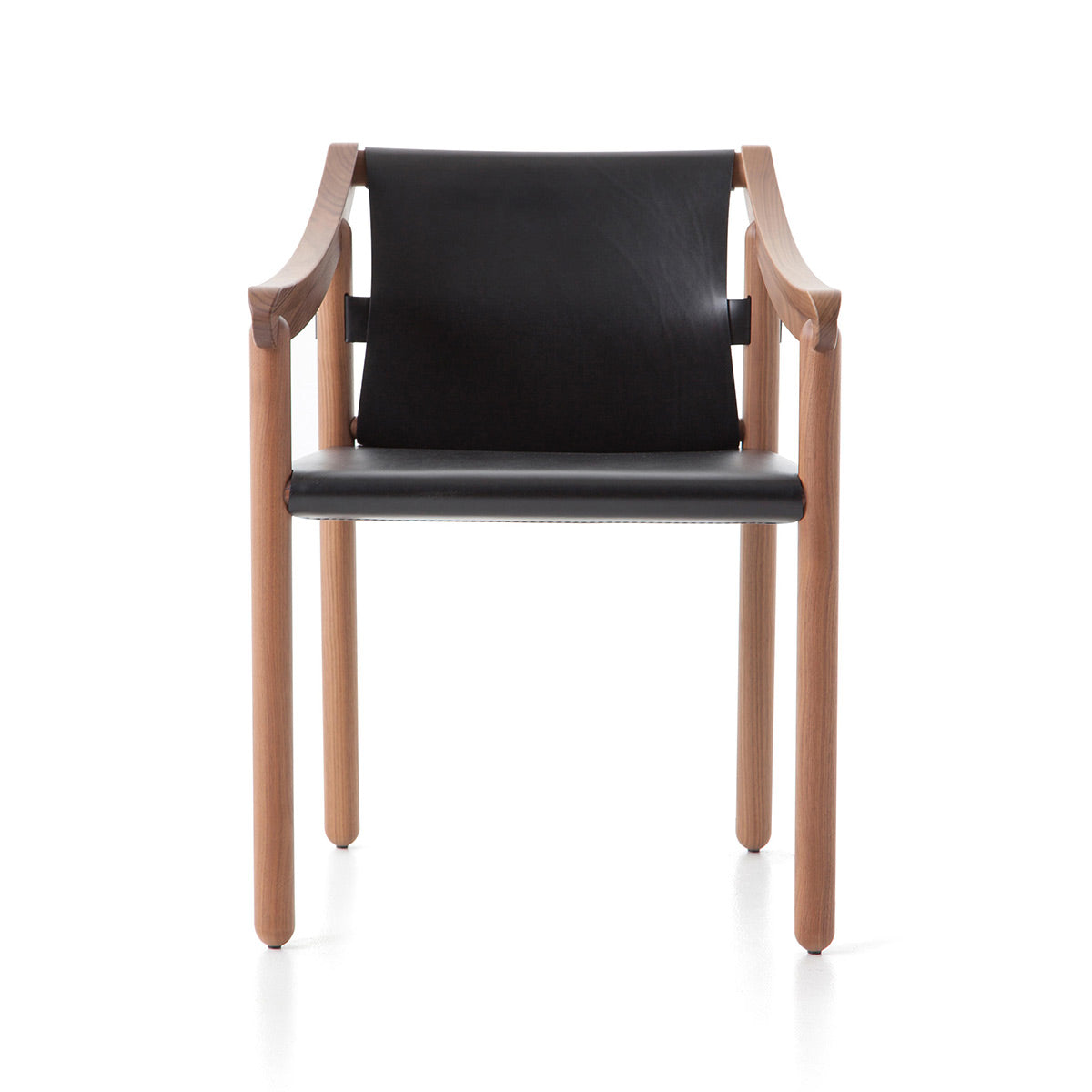 905 Chair | Black Saddle Leather Seat and Back