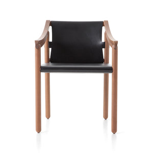 905 Chair | Black Saddle Leather Seat and Back