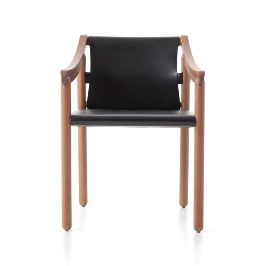 905 Chair | Black Saddle Leather Seat and Back