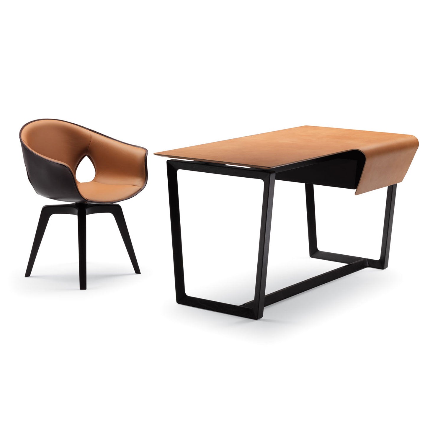 Fred Desk | Top in Saddle Extra Leather Camel