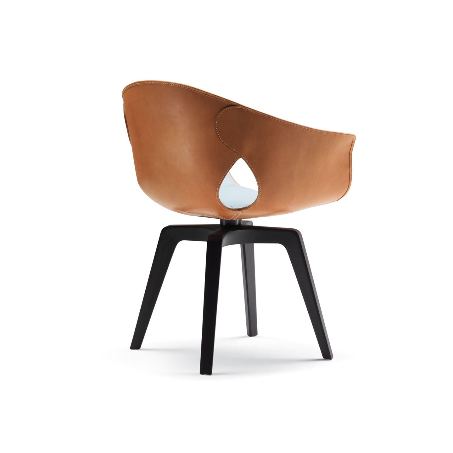 Ginger Swivel Armchair | Leather 01 Ivory Inner Shell