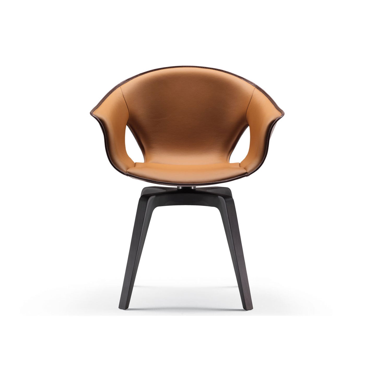 Ginger Swivel Armchair | Leather 01 Ivory Inner Shell