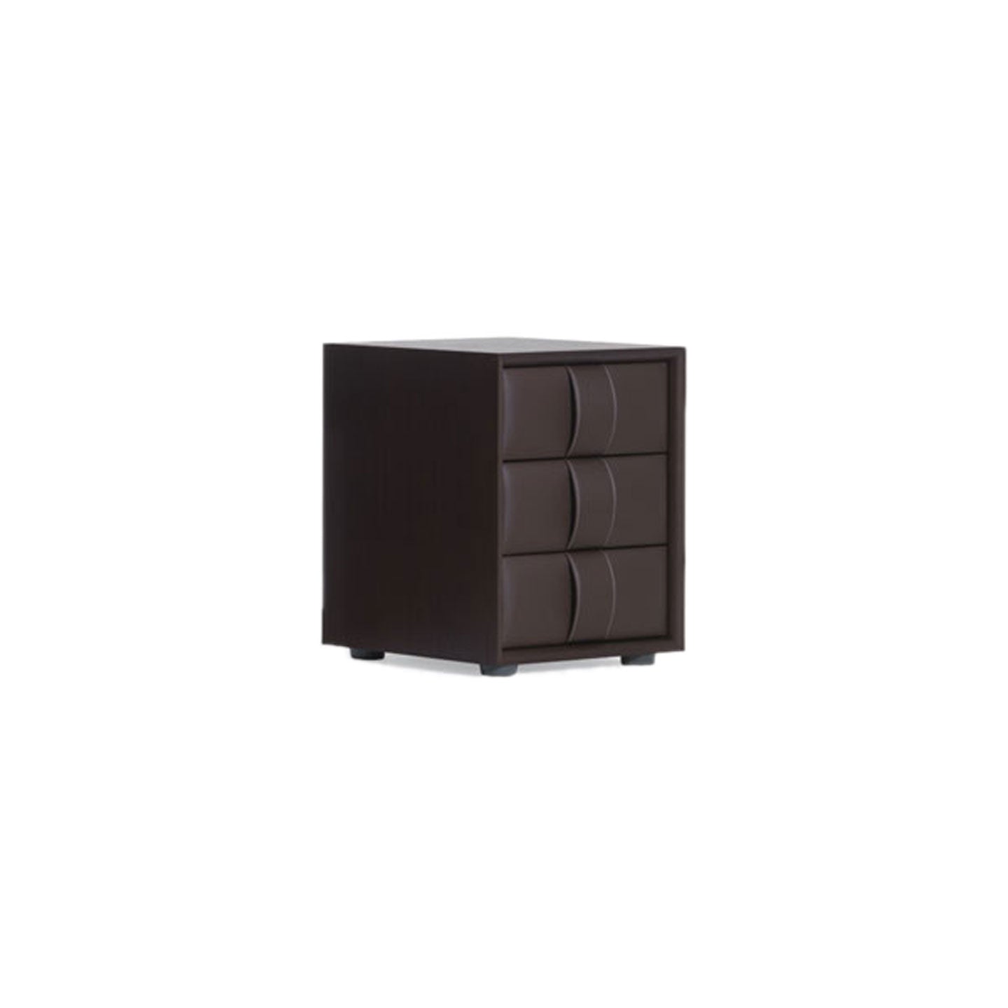 Obi 3 Drawer Bedside Table | Dark Brown Walnut Carcass