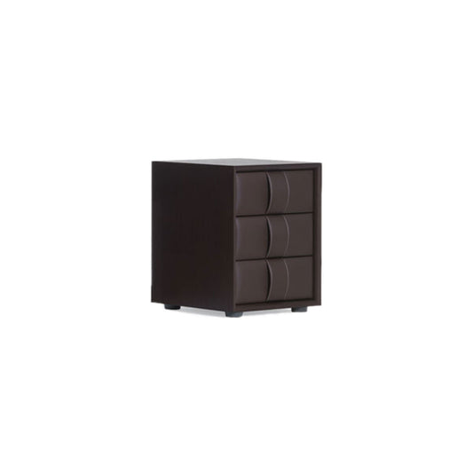 Obi 3 Drawer Bedside Table | Dark Brown Walnut Carcass
