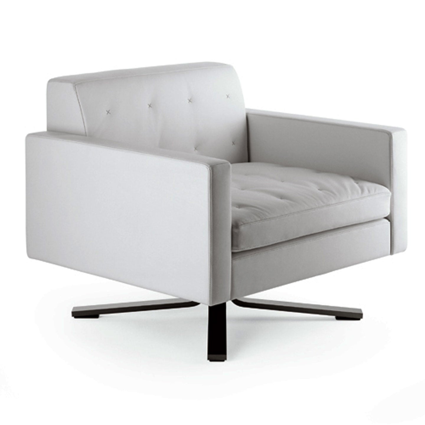 Kennedee Swivel Armchair | Leather 01 Avorio Ivory Upholstery