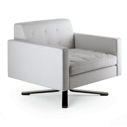 Kennedee Swivel Armchair | Leather 01 Avorio Ivory Upholstery