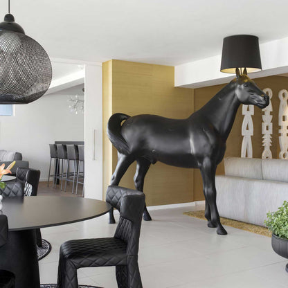 Horse Lamp | Black Polyester and PVC