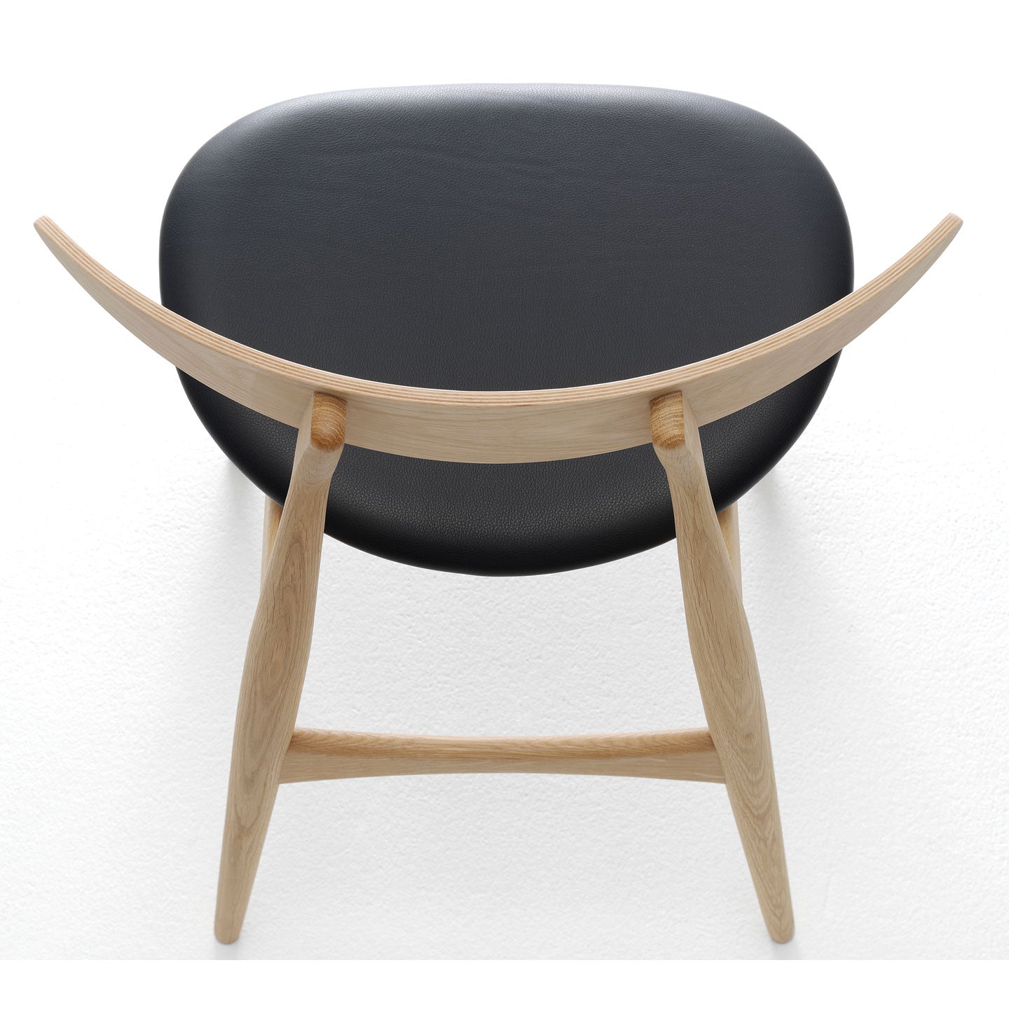 CH33 Chair Leather Seat | Seat in Loke Leather 7150 Black