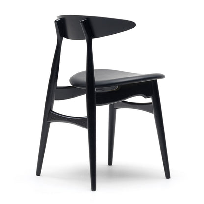 CH33 Chair Leather Seat | Seat in Loke Leather 7150 Black