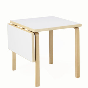 DL81C Aalto Folding Table | White Laminate Top and Drop Leaf