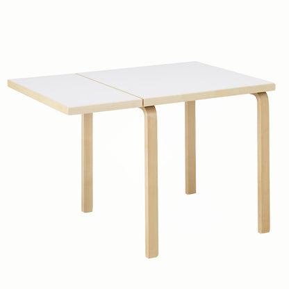 DL81C Aalto Folding Table | White Laminate Top and Drop Leaf