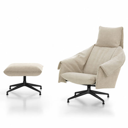 Bascule Highback & Ottoman | Cream Iroko Upholstery