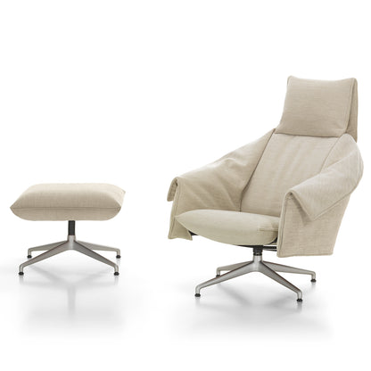 Bascule Highback & Ottoman | Cream Iroko Upholstery