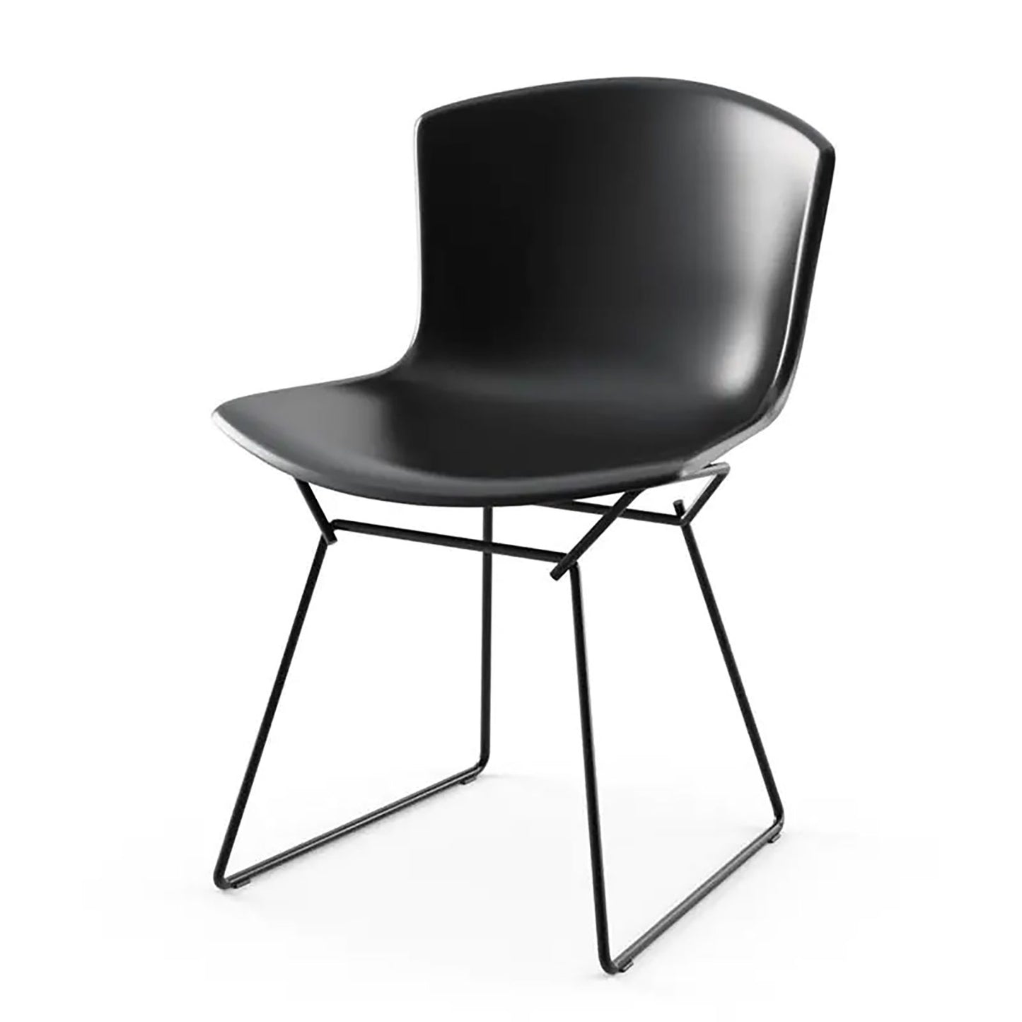 Bertoia Plastic Side Chair | Black Polypropylene Seat