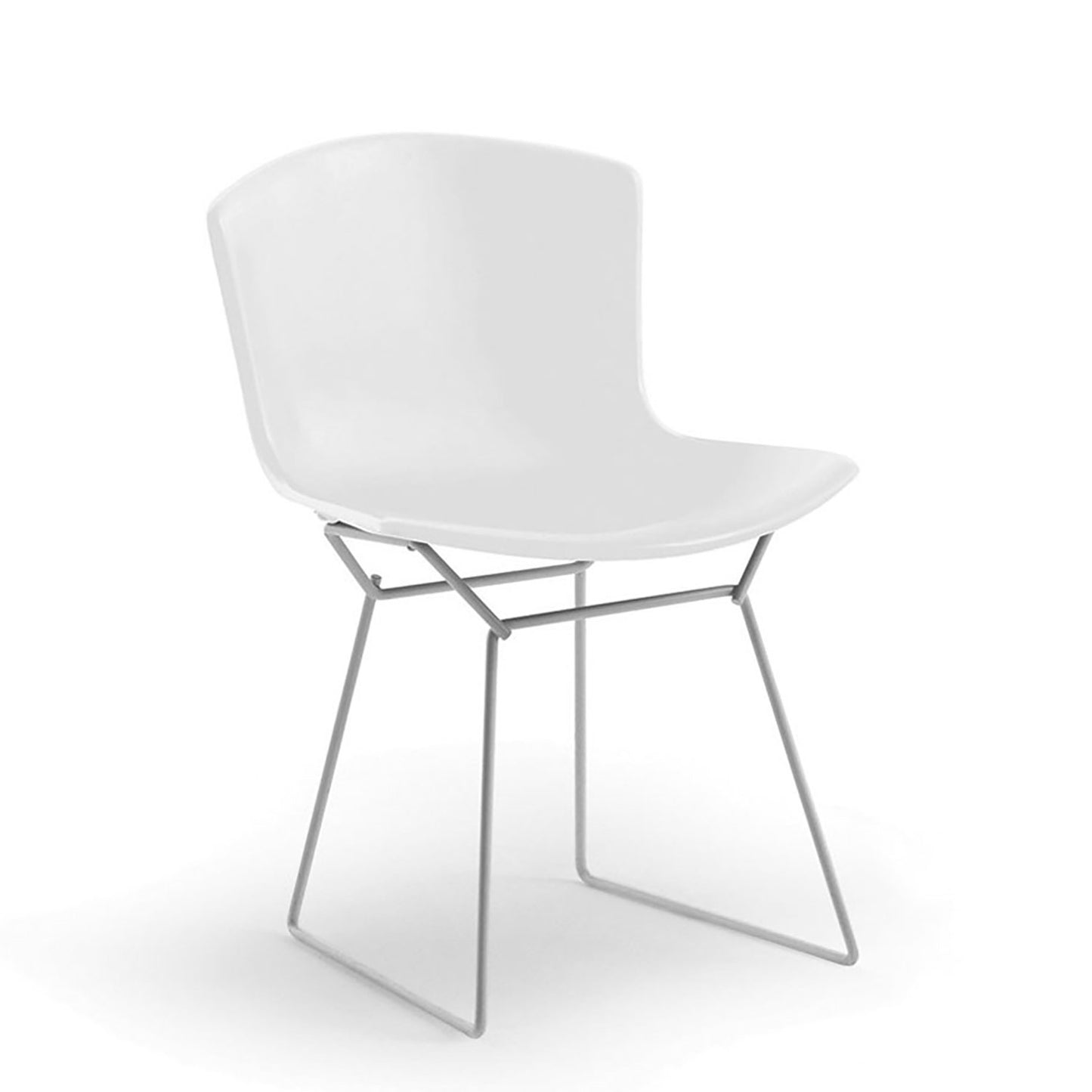 Bertoia Plastic Side Chair | White Polypropylene Seat