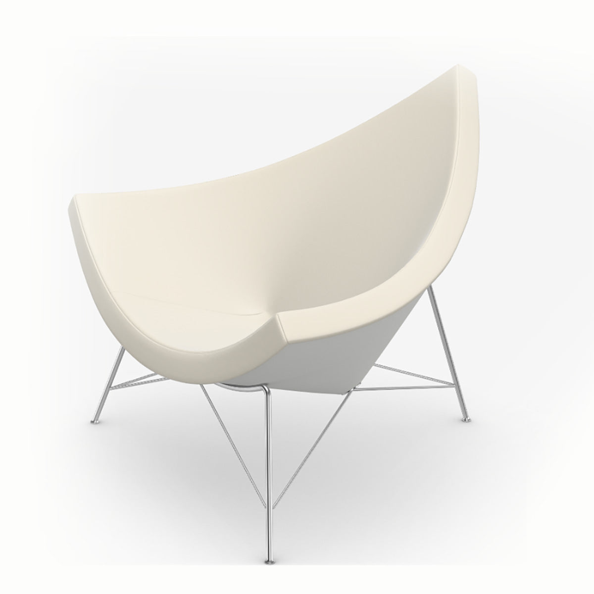 Coconut Chair | White Shell with Snow Leather Seat
