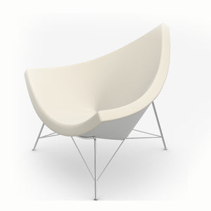 Coconut Chair | White Shell with Snow Leather Seat