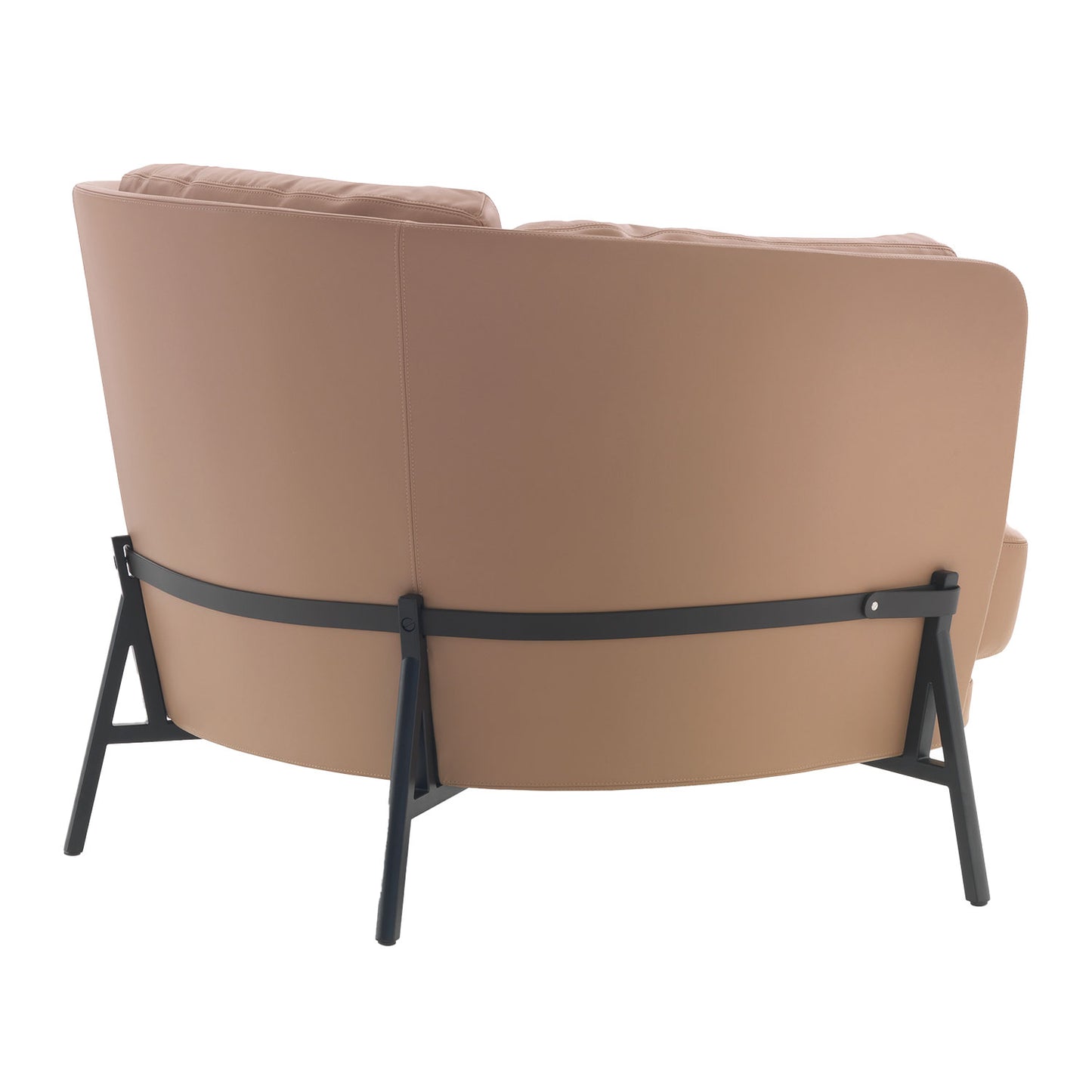 Cradle Love Cushion Armchair | Camel Giada Leather Upholstery