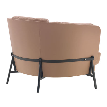 Cradle Love Cushion Armchair | Camel Giada Leather Upholstery