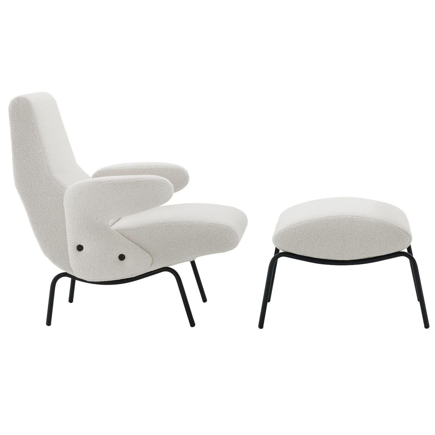 Delfino Armchair & Pouf | Snow Orbaco Upholstery
