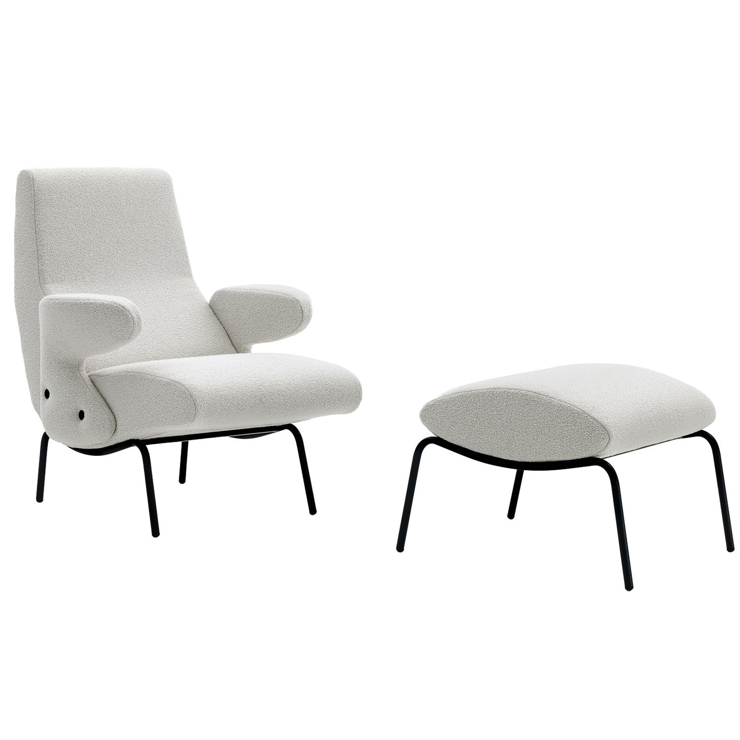 Delfino Armchair & Pouf | Snow Orbaco Upholstery