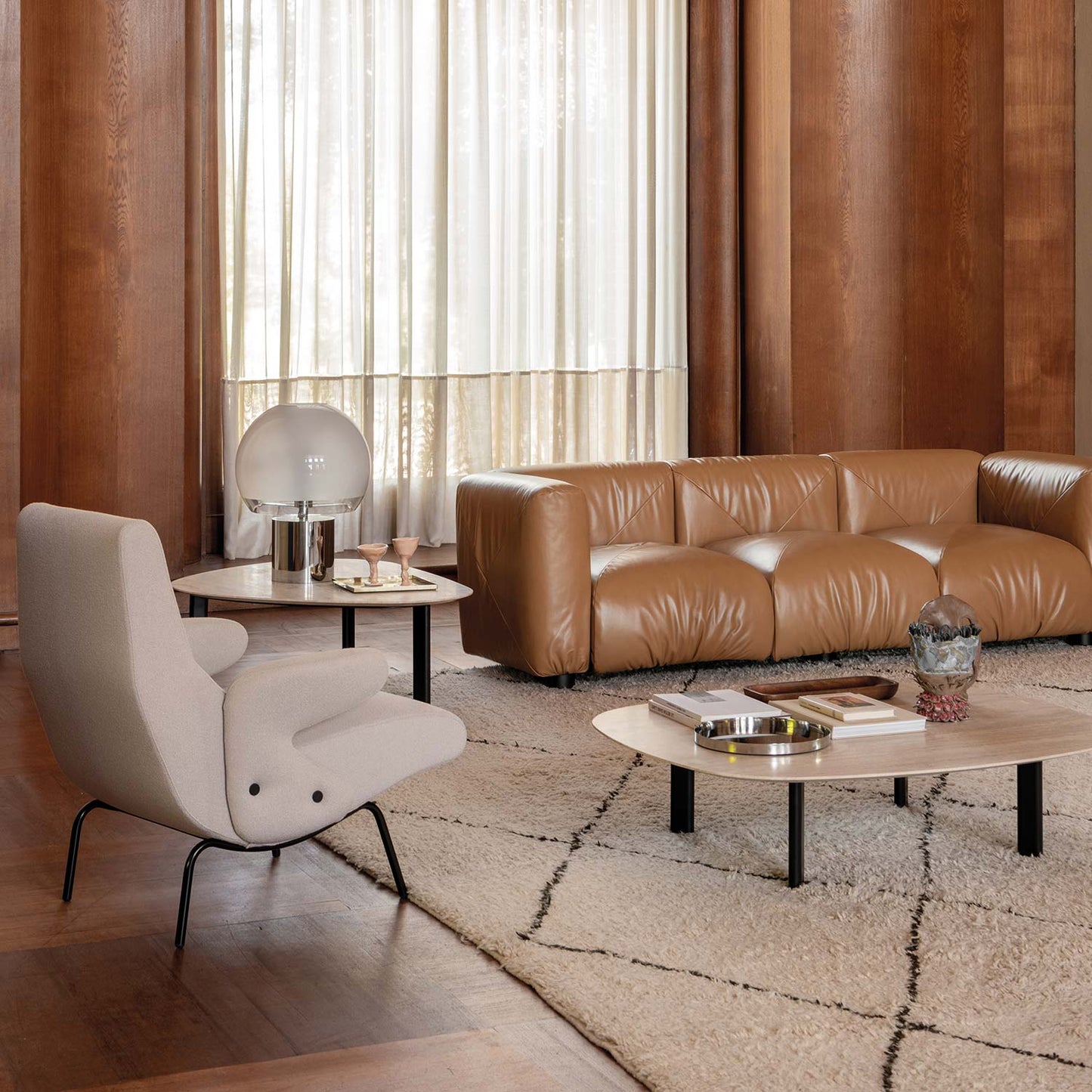Delfino Armchair & Pouf | Snow Orbaco Upholstery