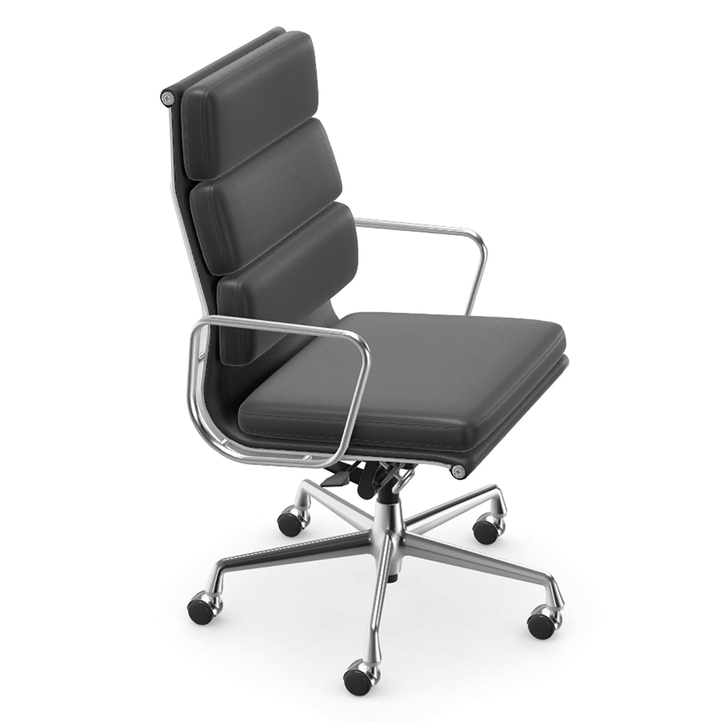 Soft Pad EA 219 High Back Chair | Leather Asphalt 67 and Plano Dark Grey 69