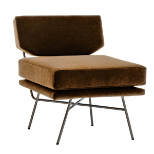 Elettra Armchair | Bronze Ghibli Upholstery