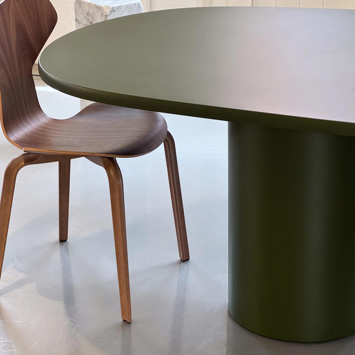 Ex Display Bol Dining Table | Matt Lacquered Algae